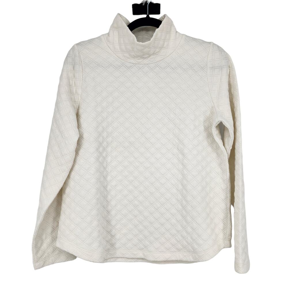 J. Crew Factory Women's Quilted Mockneck Boxy Pullover Sweater Size Small